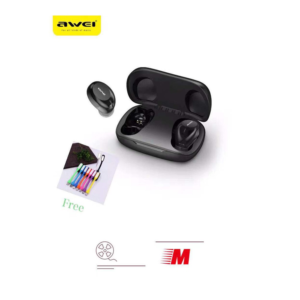 Awei T20 true wireless sport earbuds with charging case Shopee