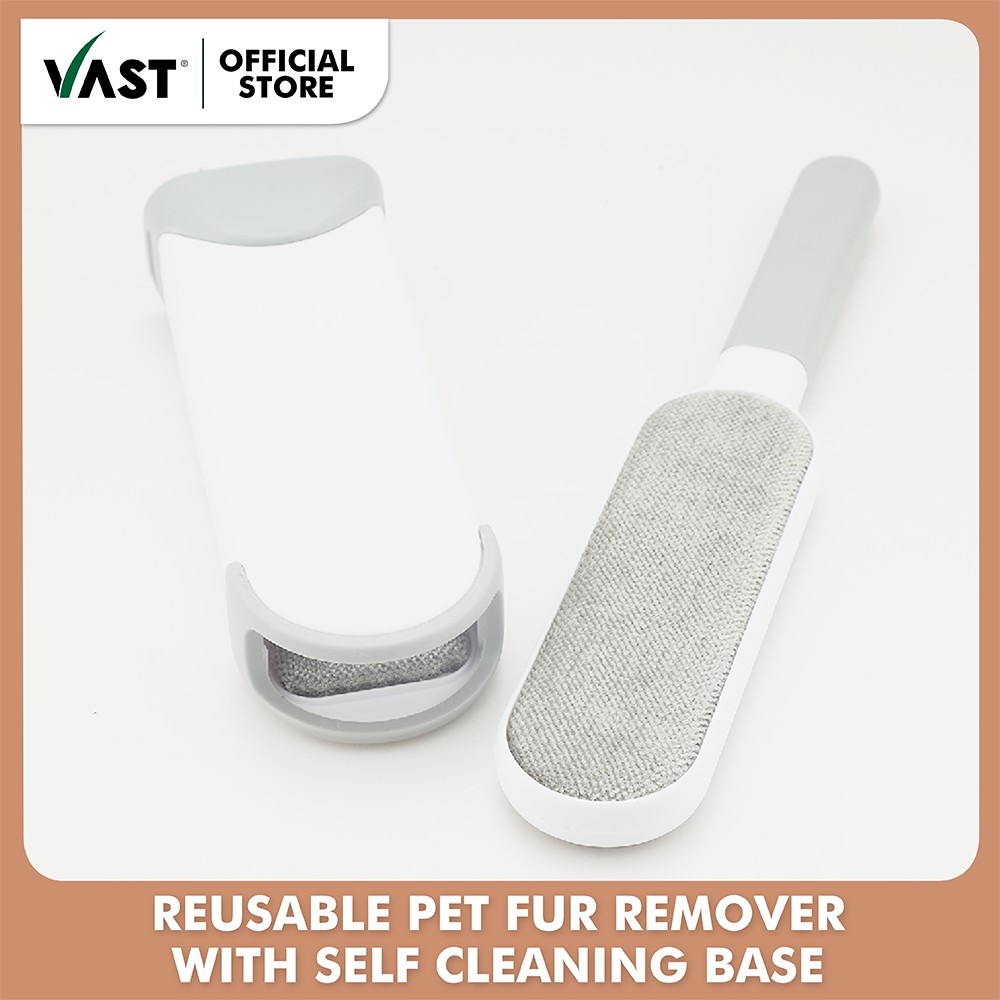 REUSABLE PET FUR REMOVER WITH SELF CLEANING BASE WHITE Shopee