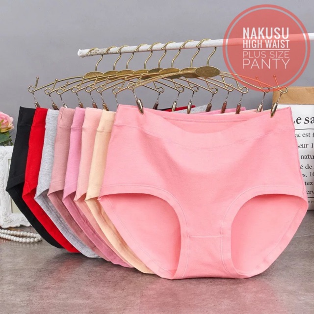 Nakusu 6Pieces 100% Cotton Panty Plus Size Panty Women's Panties Big Size  XXL-XXXL 32-40Waistline