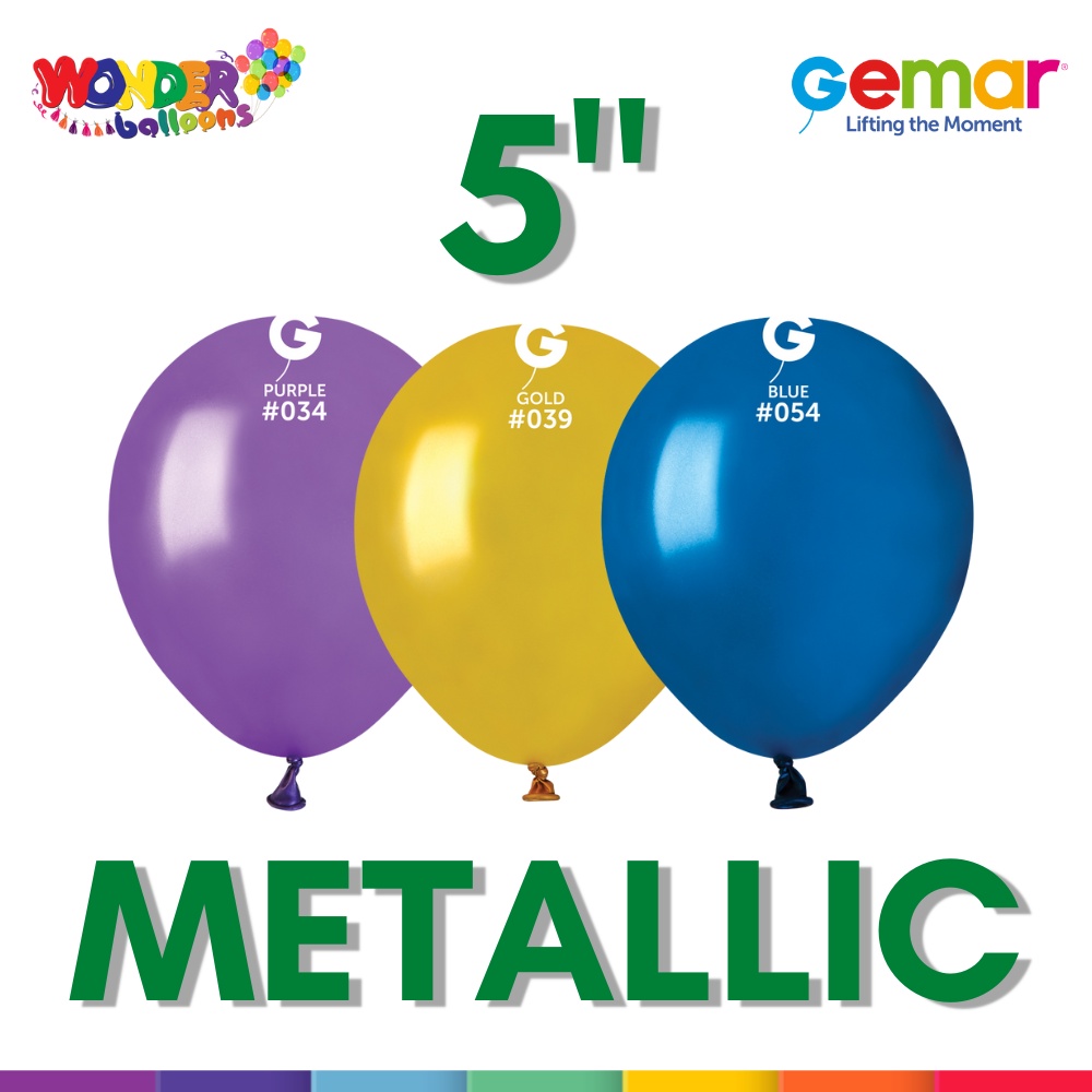 GEMAR 5 Inch Metallic Colours Round Latex Balloons (50pcs) | Shopee ...