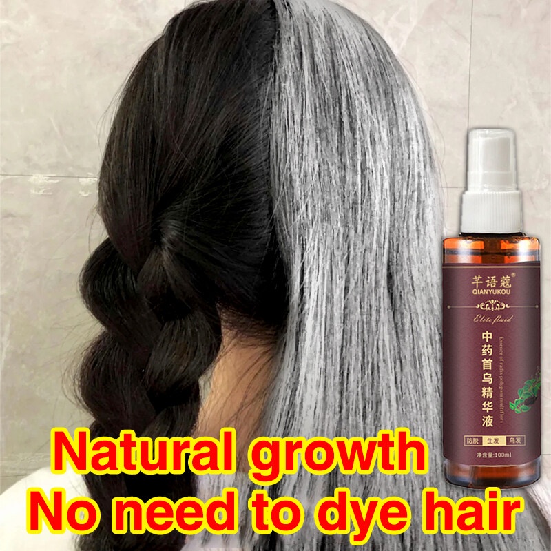 Black Hair Serum Dyeing Spray Black Hair Growth Shampoo 100ml Polygonum