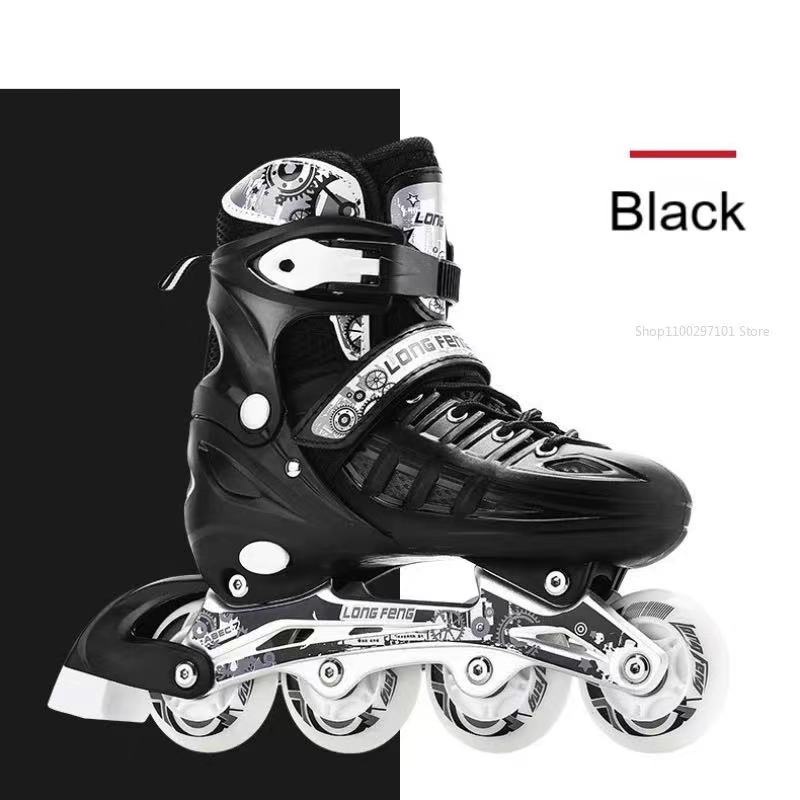Inline Skates Shoes For Kids Boy Girl PU Flashing 4 Wheels Roller Skates Roller Skating Sneakers