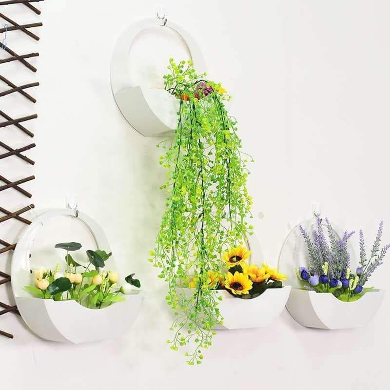 Decorative Plastic Hanging Plants Pot New Fashion Wall Mounted Flowers