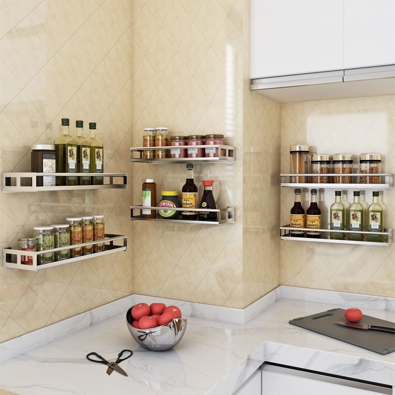 (hole free) wall mounted storage rack bathroom storage rack seamless ...