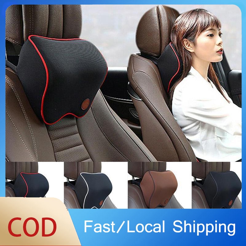 SuperAuto Car Seat Headrest Pillow Memory Foam Travel Head Pad Neck Rest Cushion Auto Mesh Pillow