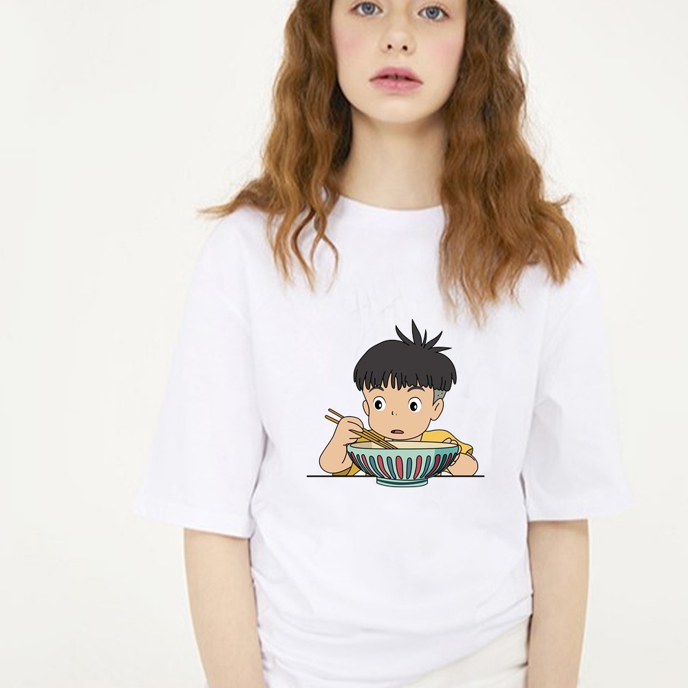 Ponyo And Sosuke Shirt Couple Short Sleeve Tee Top Letter Dintom 45117