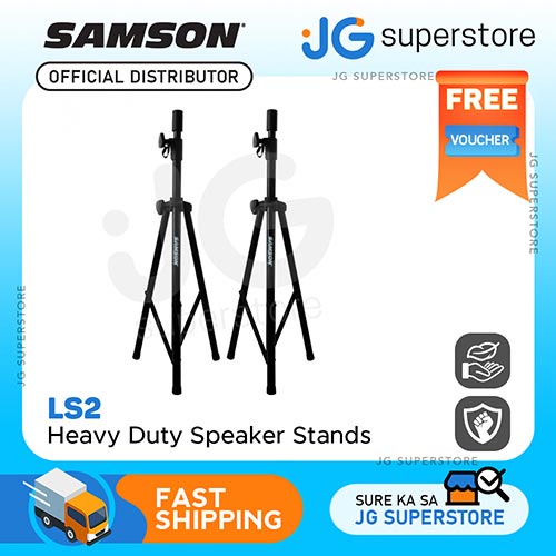 Samson ESALS2 Lightweight Speaker Stand (Pair) with Adjustable Height ...