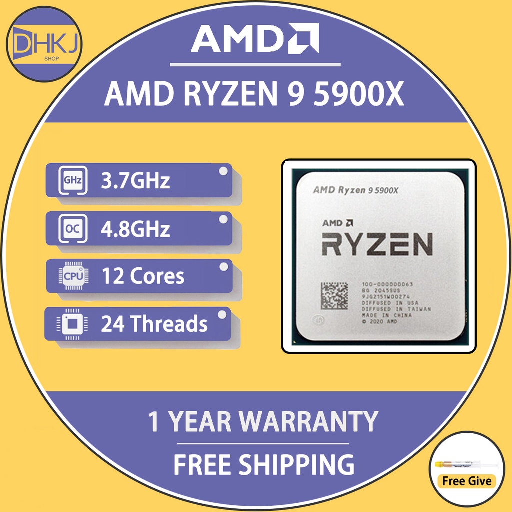 AMD Ryzen 9 5900X R9-5900X 3.7 GHz Twelve-Core 24-Thread CPU Processor 7nm  L3=64m 105W Socket Am4 - China AMD and 5900X price