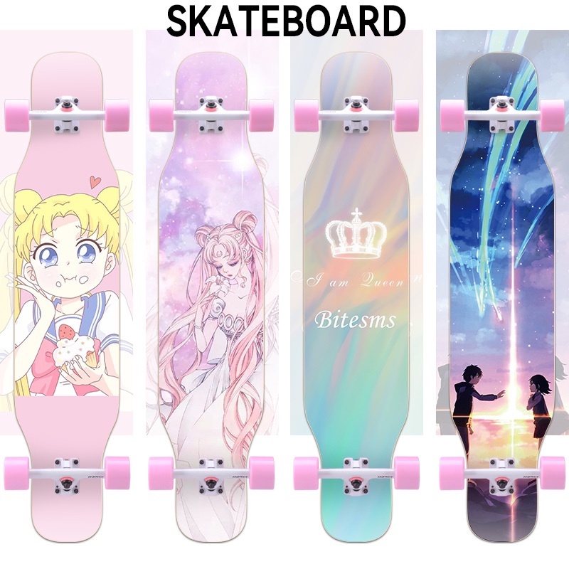 SUPVOX Skateboard complet non peint en bois brut avec roues pour débutants