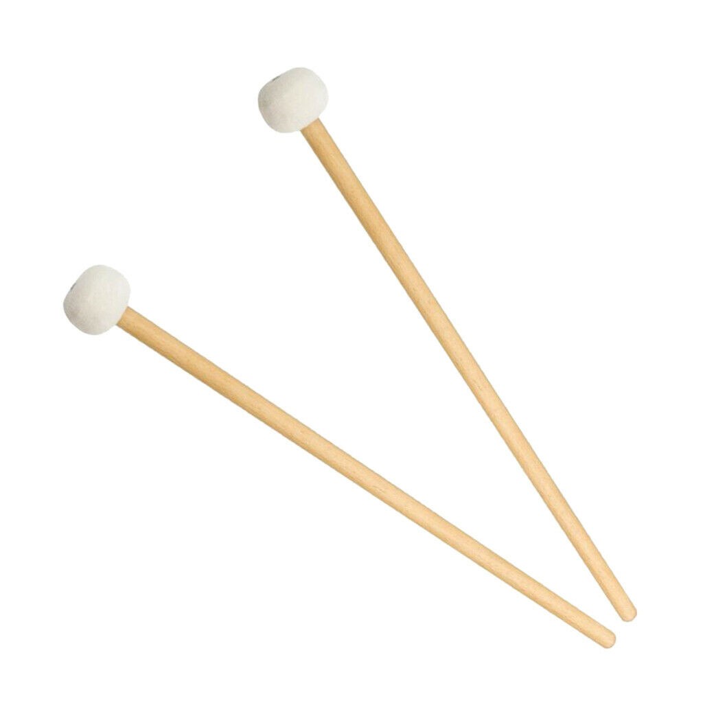 2pcs Maple Cymbal Timpani Mallets Gong Drum Felt Hammer Soft Felt