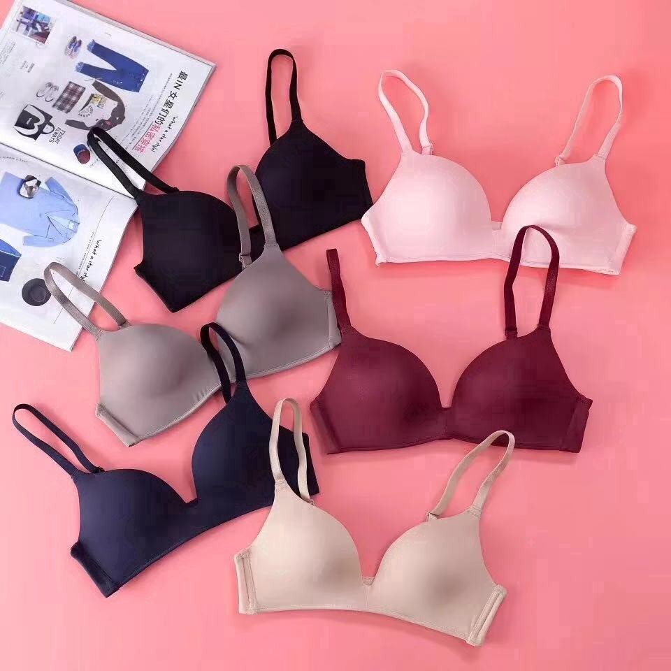 Womens Solid Color Bras Small Chest Gathered Top Criss Back Bras