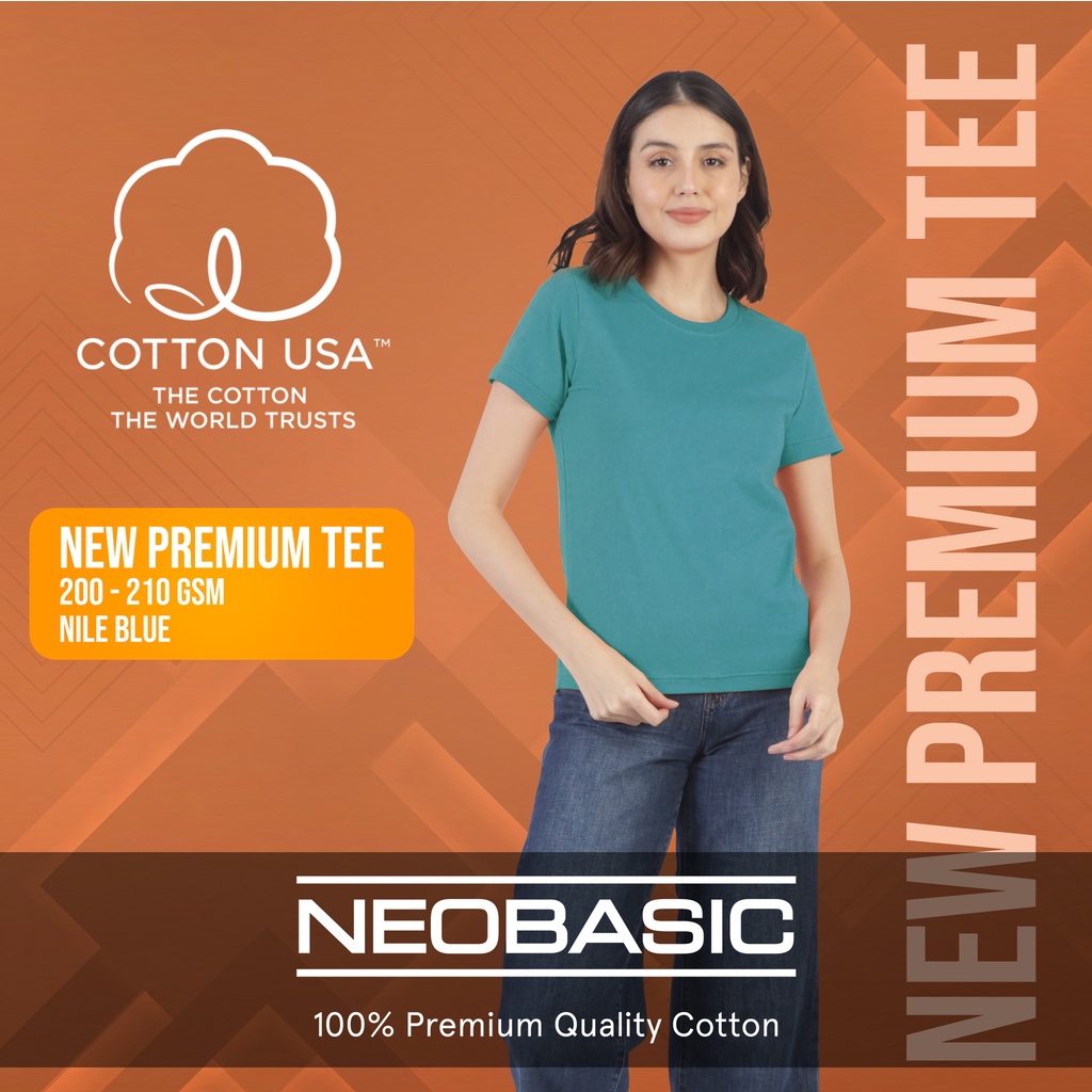 Neobasic Ladies (NILE BLUE) Premium Quality Cotton Round Neck tee