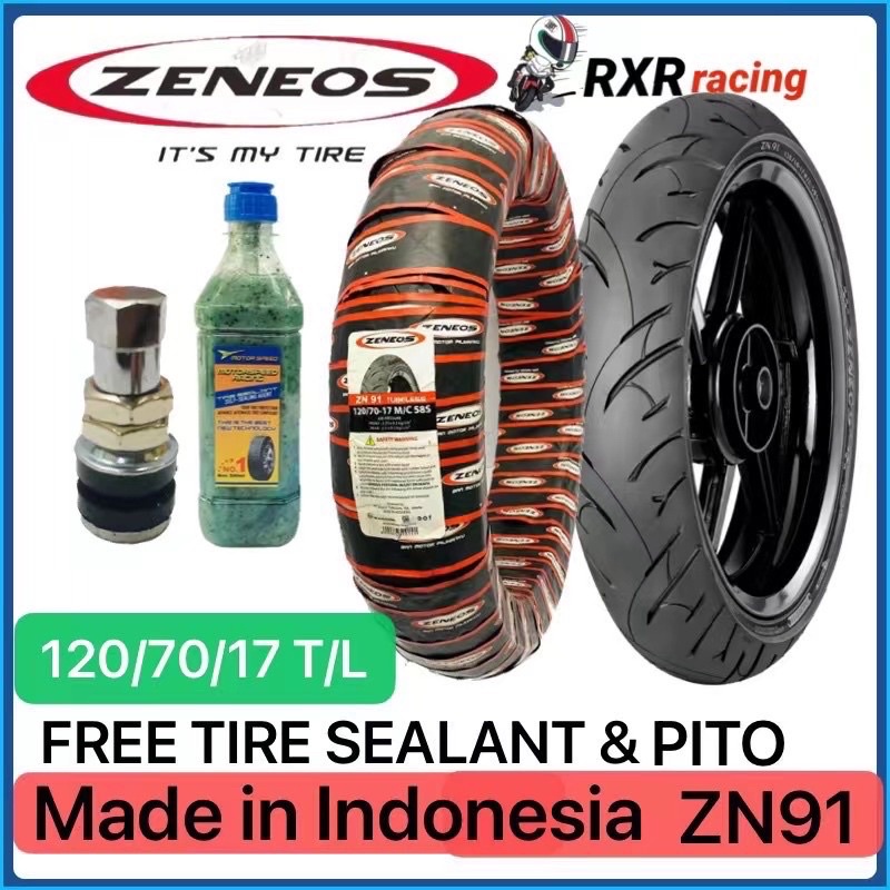 ZENEOS ZN91 MOTORCYCLE TIRE GULONG TUBELESS 100/80/17 110/70/17 120/70 ...