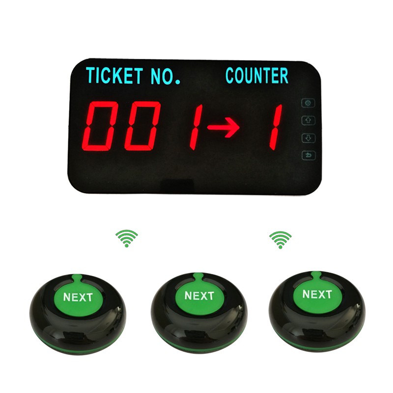 3 digit number screen NEXT counter call button Wireless Queue ...