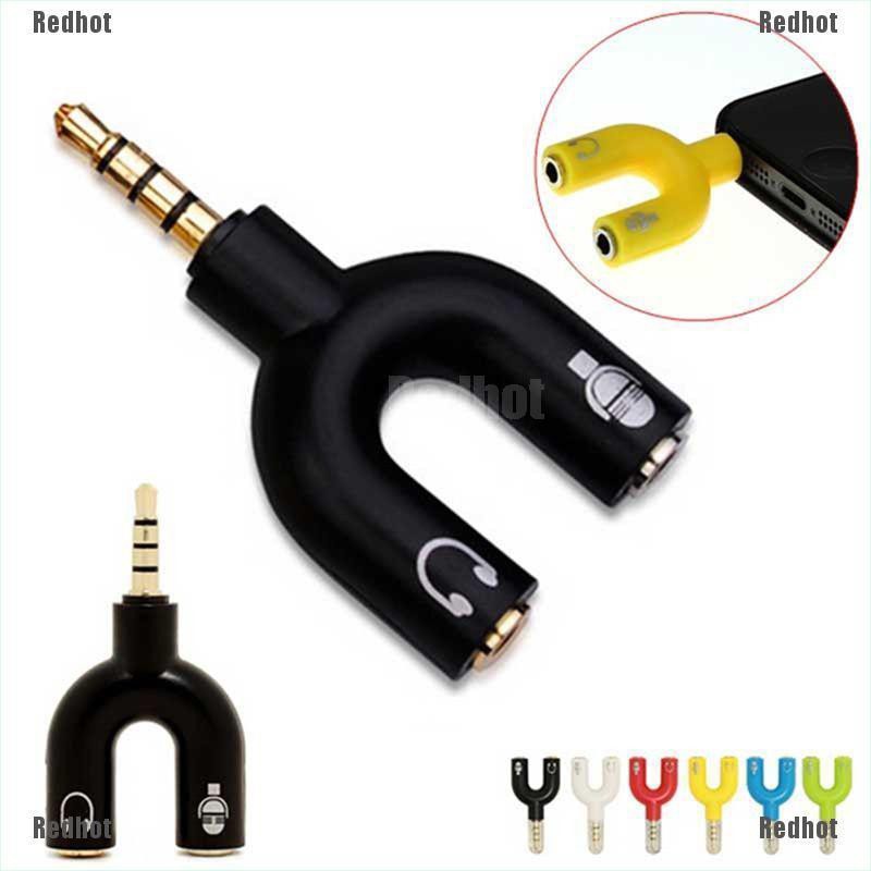 Redhot Popular 3.5mm Stereo Splitter Audio To Mic & Headset Jack Plug ...