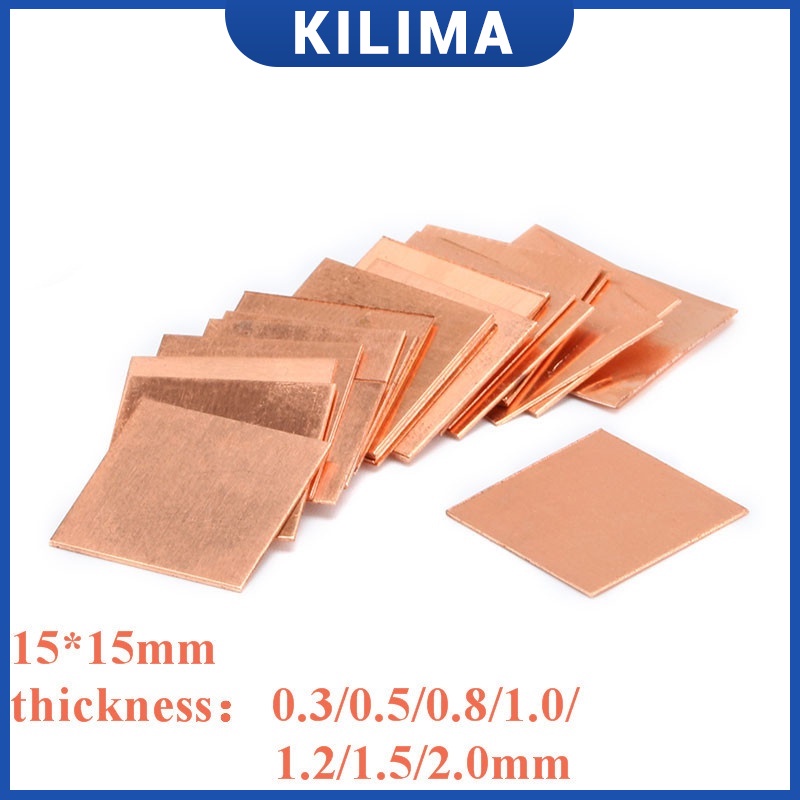 thumbnail image 2 of 3-Pack 15x15x0.3mm Copper Heatsink Shims For Laptop CPU/GPU Cooling 2 of 4