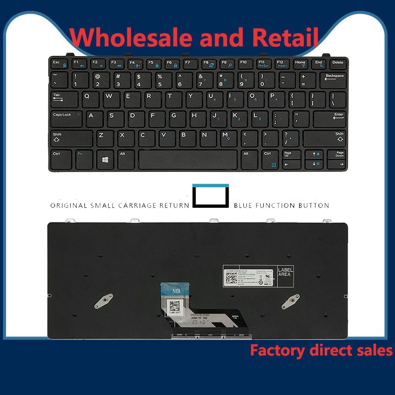 Lyinsen Ersatz-Tastatur Für Dell Latitude 3180 3189 3190 3380 - US Layout Schwarz