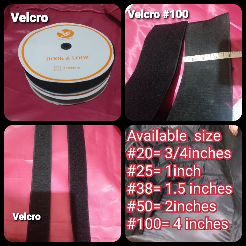 1yard VELCRO HOOK LOOP Magic tape black . colored magic tape 1in. 1.5in. 2in 4in