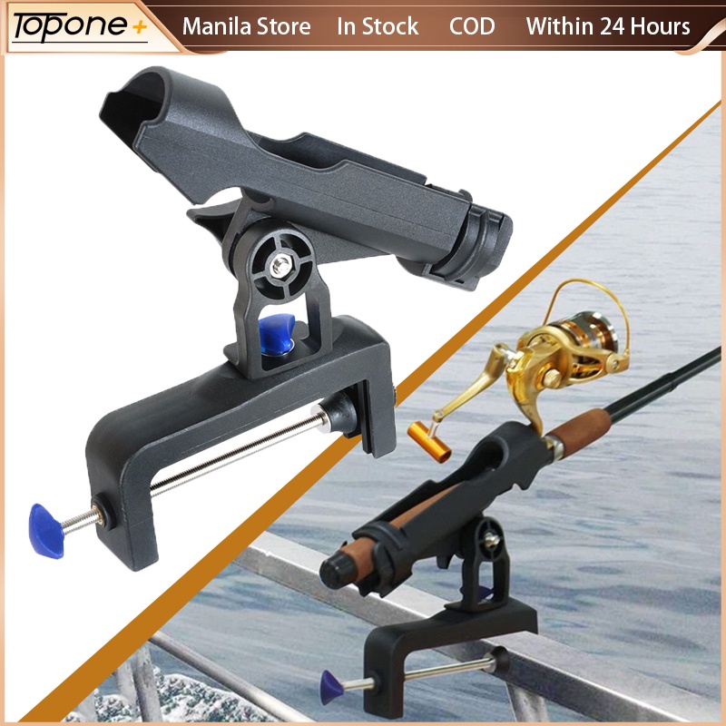 Boat Fishing Rod Pole Holder Rack With Large Clamp 360 Degree Rotatable ...