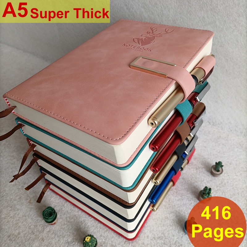 Big Notebook Snap Side A5 Faux Leather Thick Notebook college
