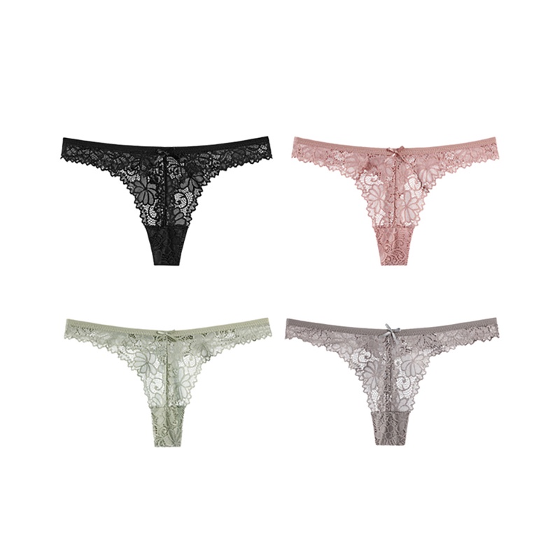 ZXYOUPING 4 PCS Women Thongs Sexy Lace Tibak Panties Hollow Out G ...