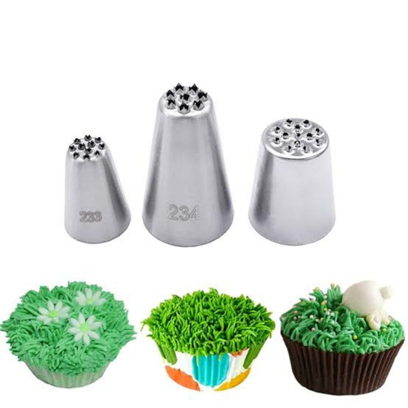 3pcs Grass Icing Piping Tips Nozzle tip set | Shopee Philippines