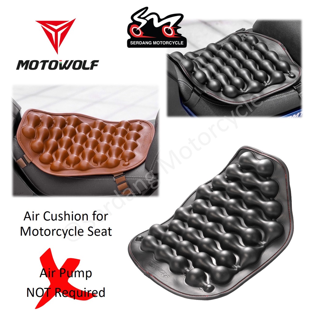 Motowolf MDL3601 Air Cushion Motorcycle Seat Kusyen Motossikal Ergonomic Seating Airbag Shopee