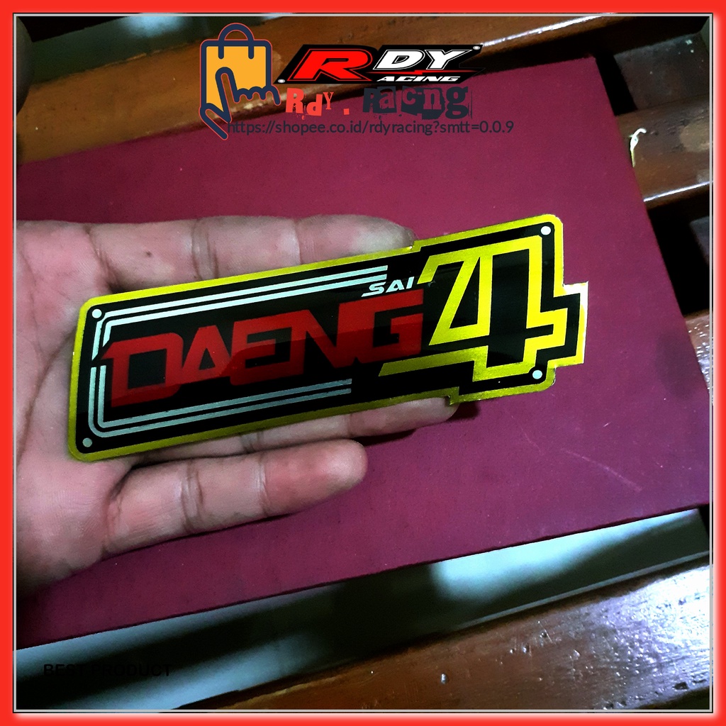 Red Yellow Black Daeng Sai 4 Pattern Aluminum Shiny Logo Emblem for ...