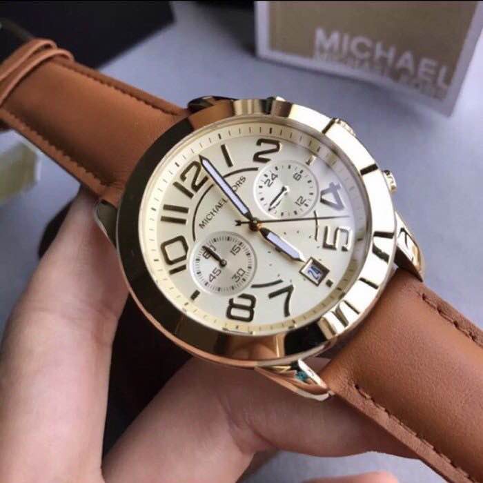 Michael kors men's hot sale leather watches