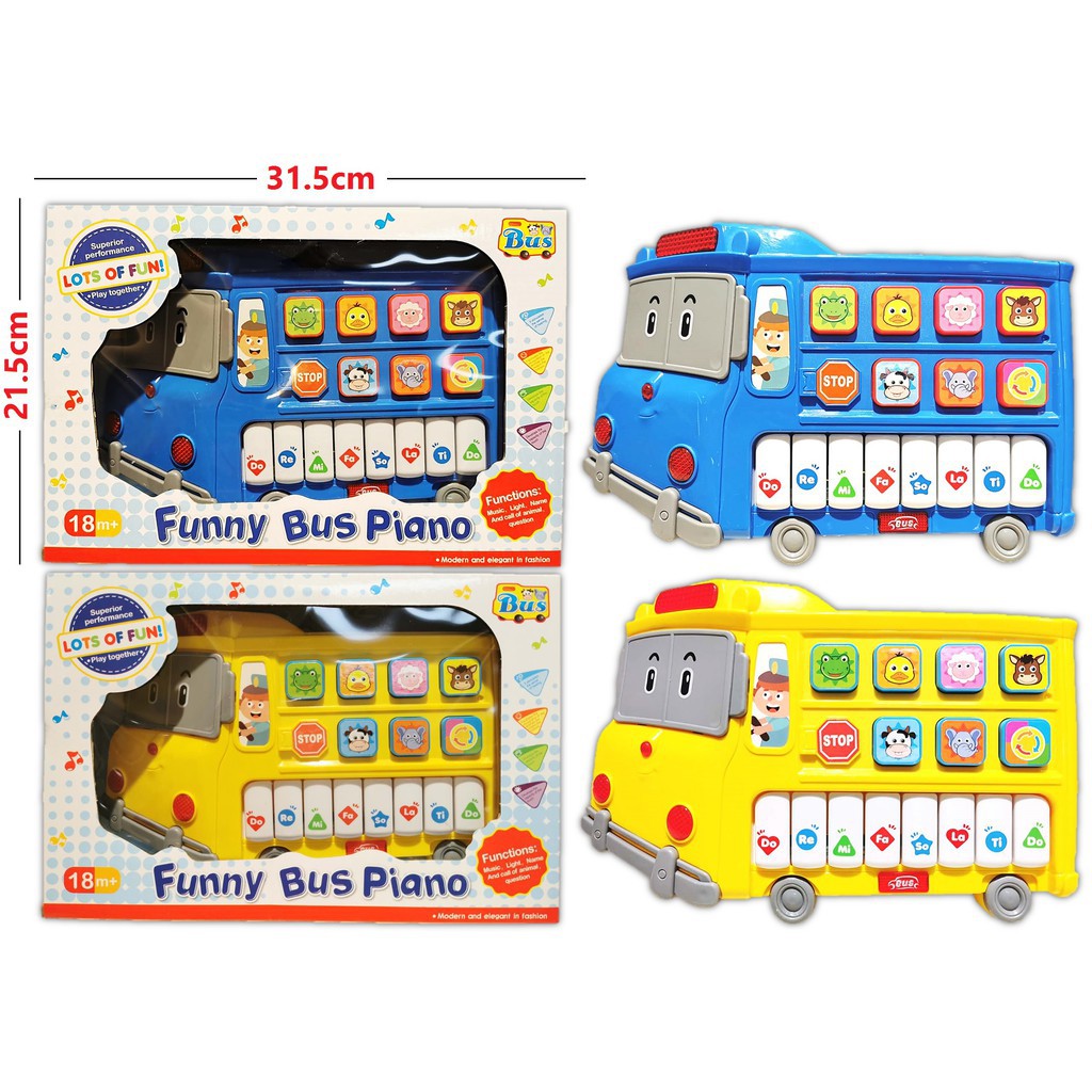 KINGTOYS FUNNY BUS PIANO FUNCTION MUSIC LIGHT BATTERY OPERATED LOTS OF ...