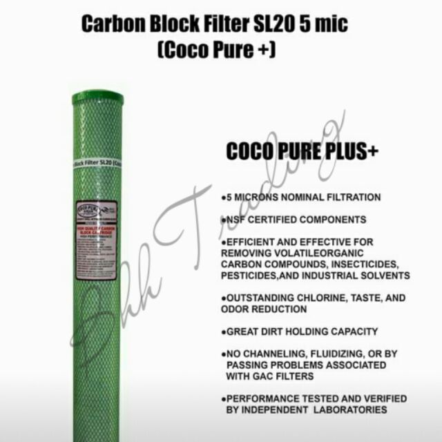 Coco Pure Plus Carbon Block 20 SL.Carbon Filter SL 20 5 Microns ...