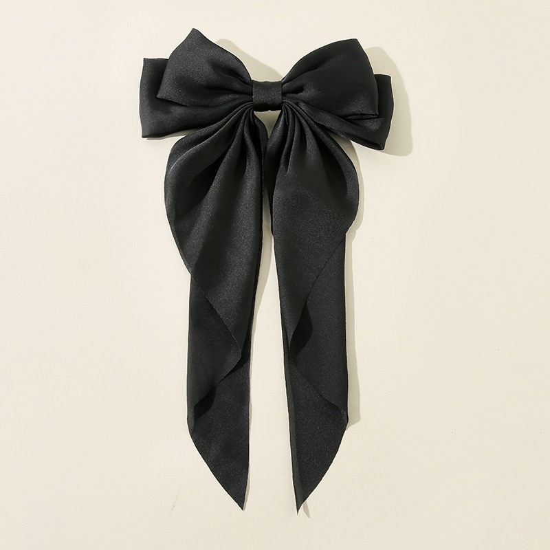 Girl Large Bow Hairpin Korean Long Ribbon Ponytail Clip for Women Big ...