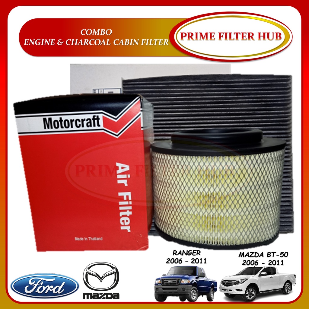 Combo Engine Air Filter Charcoal Cabin Filter for Ford Ranger, Mazda BT ...