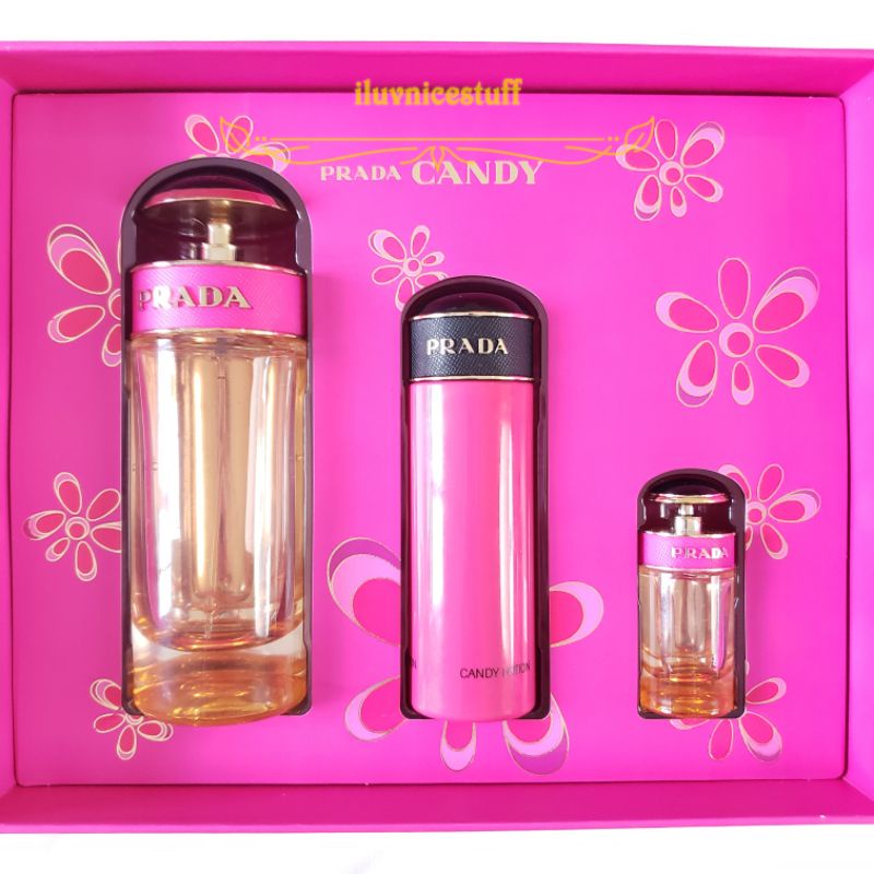 Prada Candy Eau de Parfum 3-piece gift set (used) | Shopee Philippines