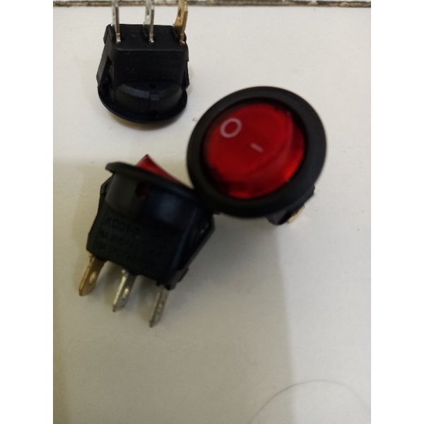MESIN Switch/round switch ON OFF 3 Feet AC DC For Egg Incubator Etc ...