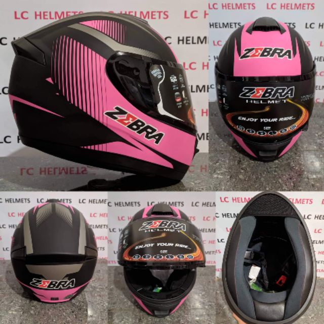 Zebra best sale helmet pink