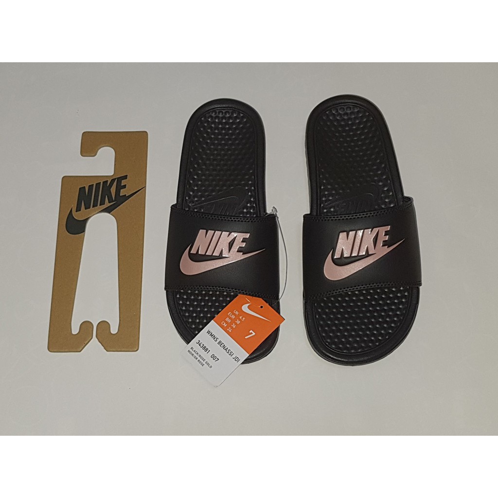 Womens nike slides rose on sale gold