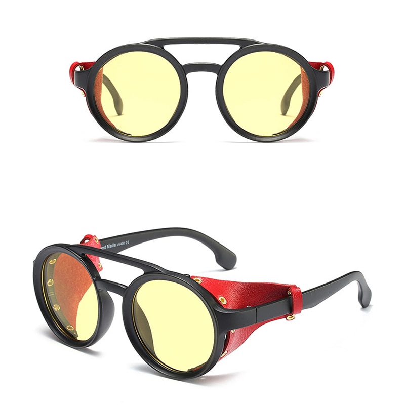 Men Round Steampunk Goggles Sunglasses Women Men Retro Sunglasses for Men Women Shades Fashion Eyewear Leather Side Shields Style Shopee Philippines