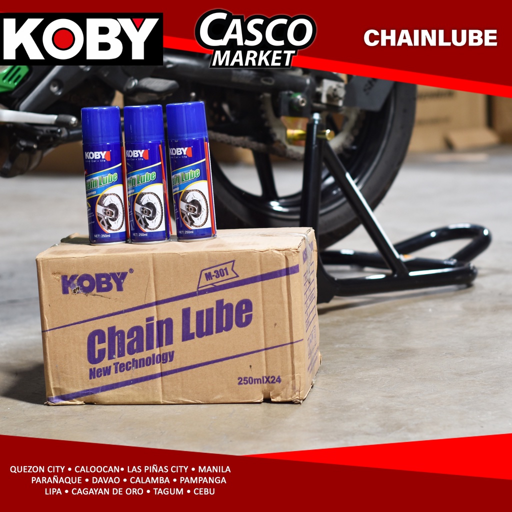 KOBY CHAIN LUBE 250ML STANDARD LUBRICANT FOR MOTORCYCLE AND BICYCLE