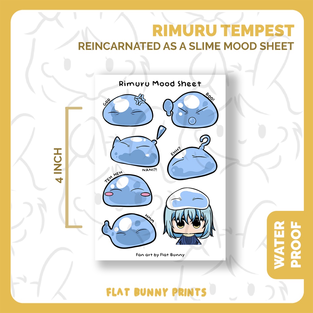Rimuru Tempest Waterproof Stickers | Flat Bunny Prints | Shopee Philippines