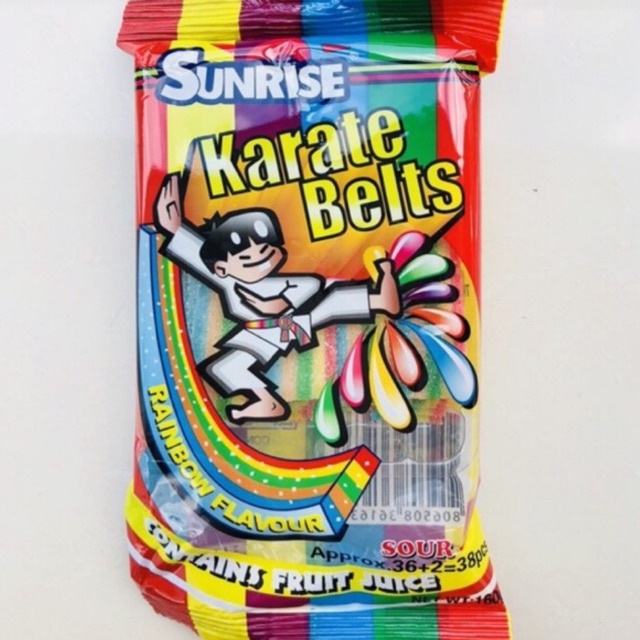 (RAIBOW SOUR) Sunrise Karate Belt Gummy Candy Shopee Philippines