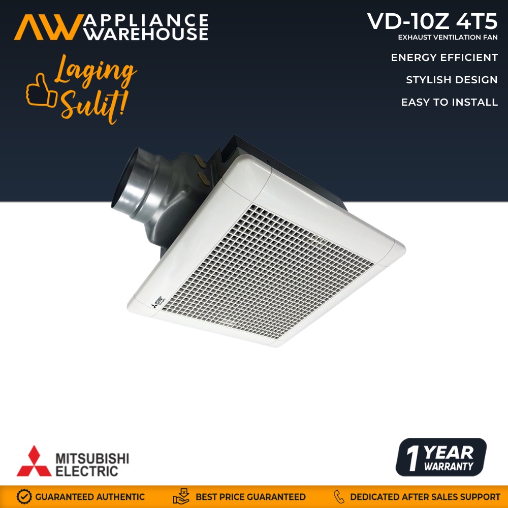 Mitsubishi VD10Z 4T5 Ducted Exhaust Ventilation Fan With White Plastic