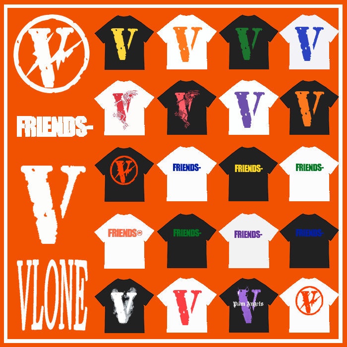 vlone shortsleeved back big v classic joint friends Bieber the same