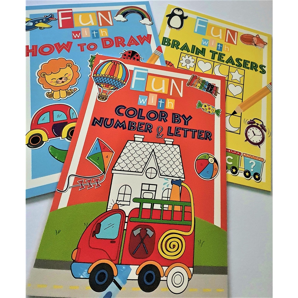 Fun with Activity Books COLOR BY NUMBERS and LETTERS / HOW TO DRAW