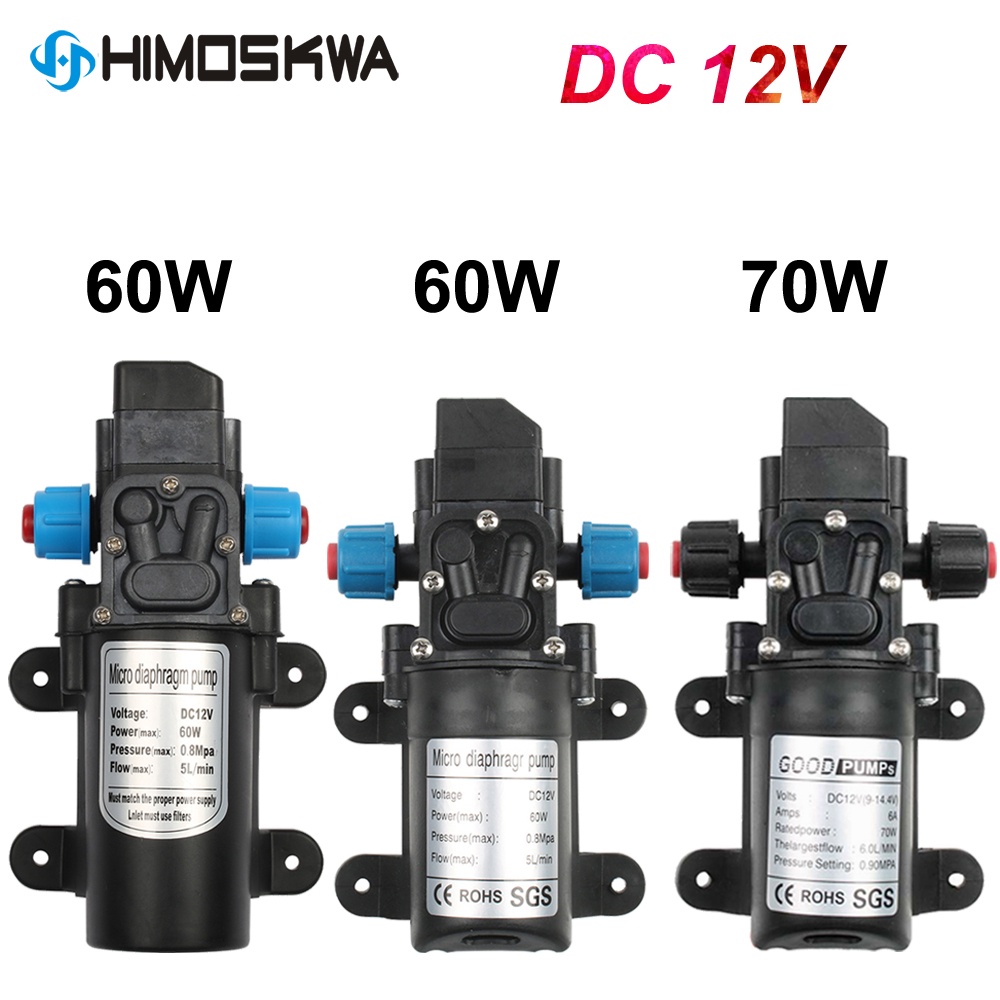 DC 12V 60W/70W Micro Electric Diaphragm Water Pump Automatic Switch 5L