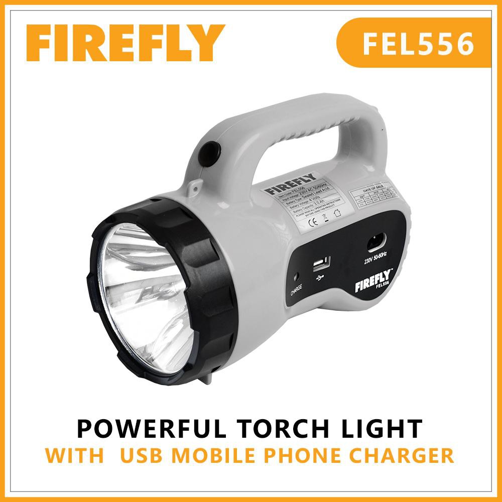 Flashlight Rechargeable FIREFLY FEL556 Powerful Torch Light w/ USB