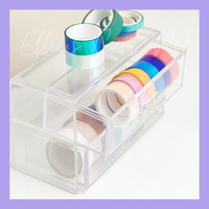 [DAISO KOREA] ACRYLIC ORGANIZER CLEAR HOLDER DRAWER STORAGE TAPE MAKEUP