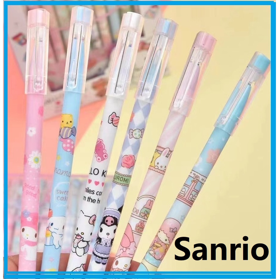 12Pcs/Set Sanrio Erasable Neutral Pen Cute mymelody Kuromi Cinnamoroll ...