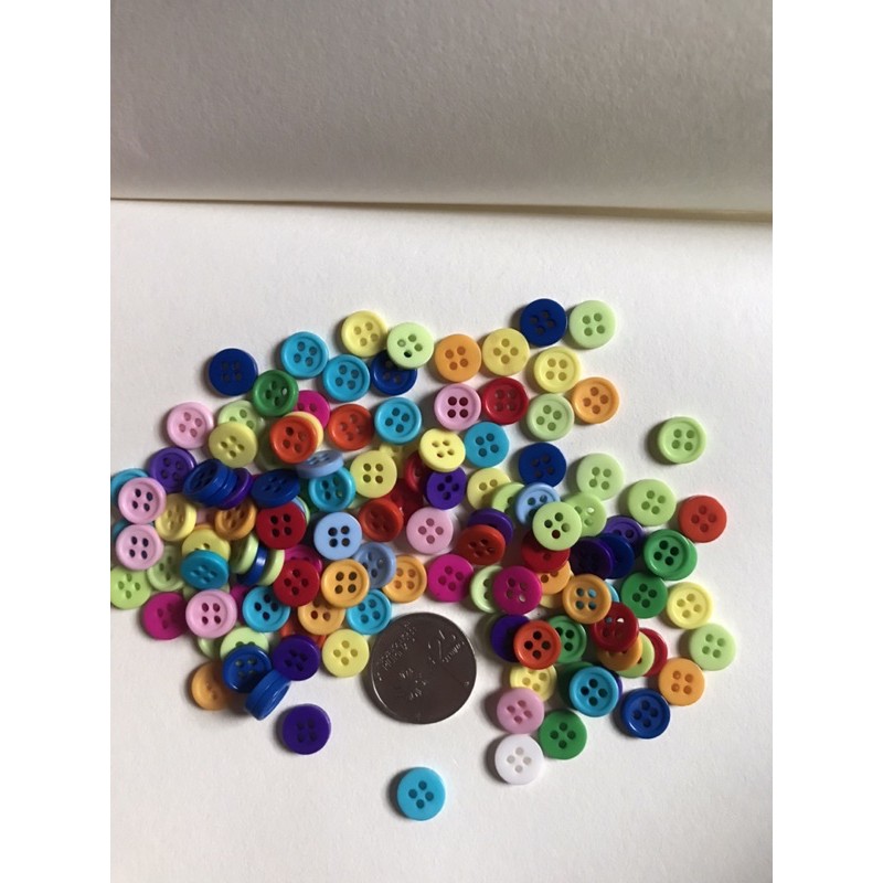 Small Colored Buttons 8mm approx. 10 pcs