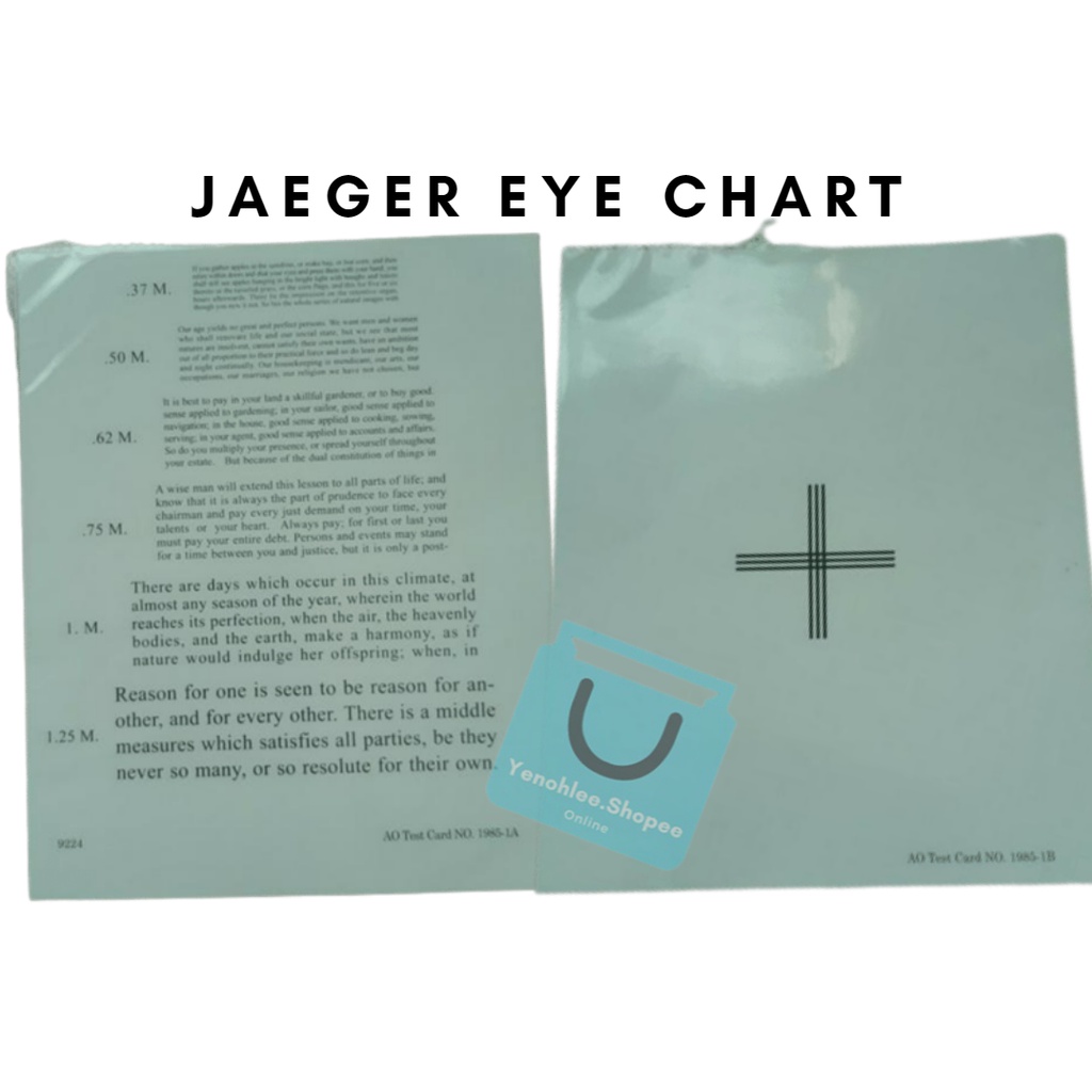(YEN) JAEGER EYE CHART / Pocket Eye Chart/ Snellen Chart Shopee